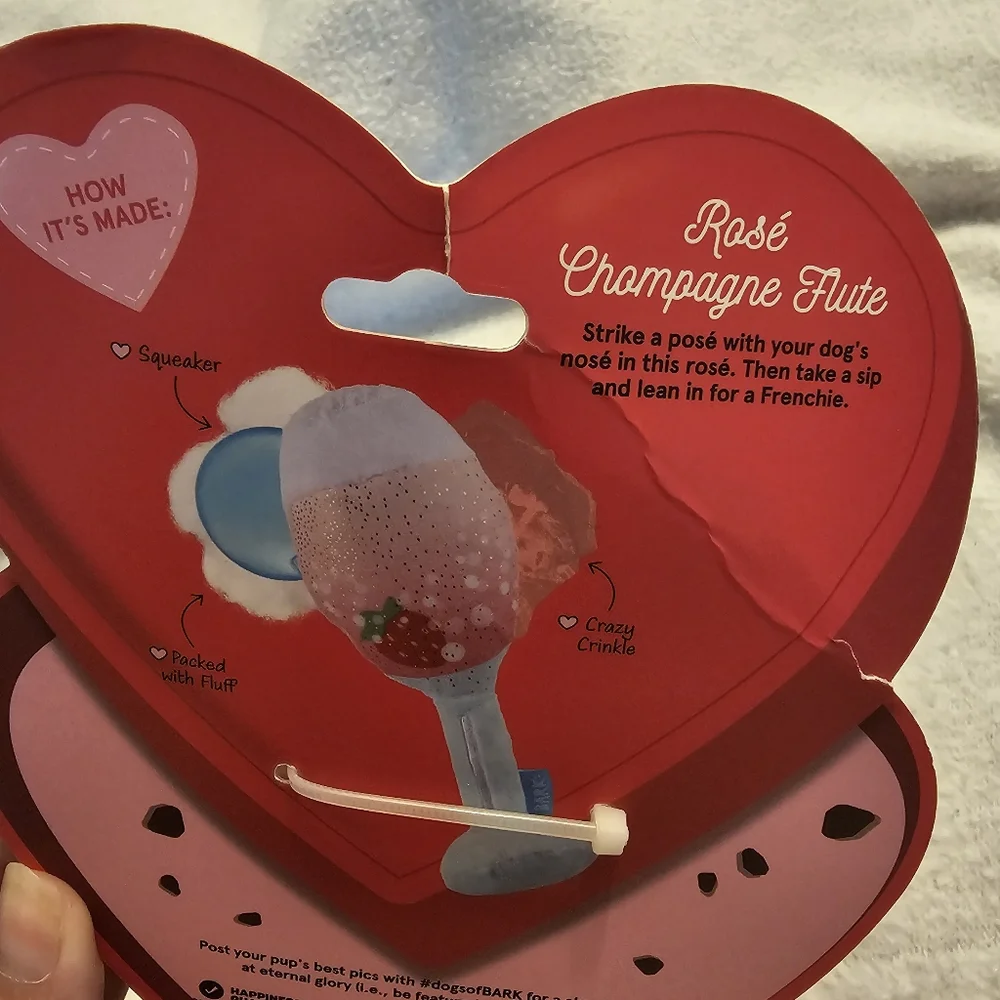 Bark Box Rose Champagne Flute Dog Toy
